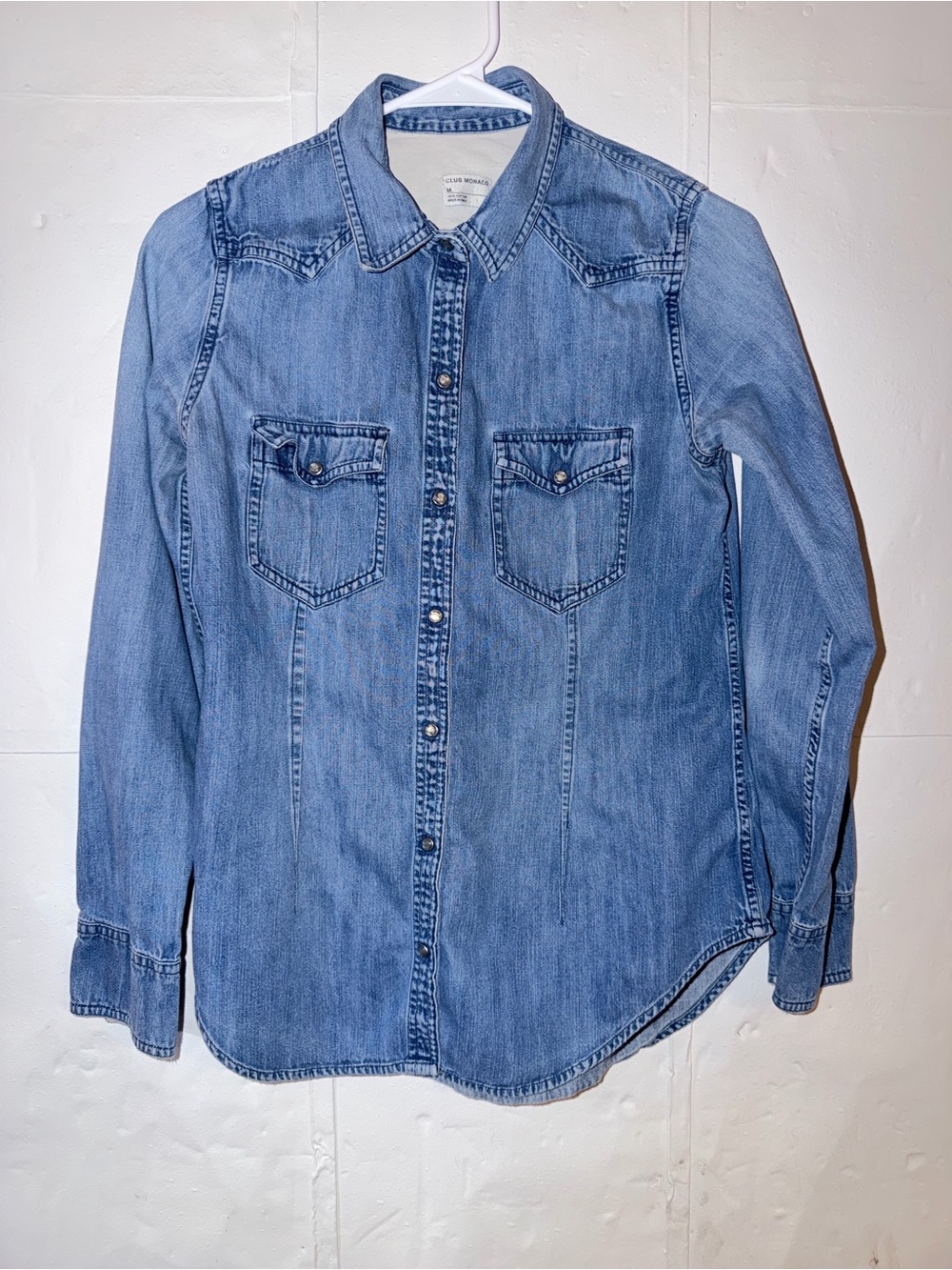 Club Monaco Light Blue Denim Button-Up Shirt